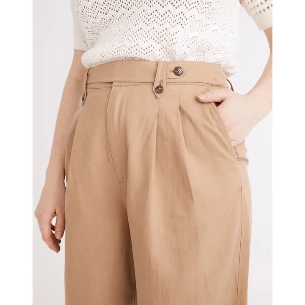 Madewell Women's Harlow Wide-Leg Pants in Khaki Size 6 - Picture 3 of 10